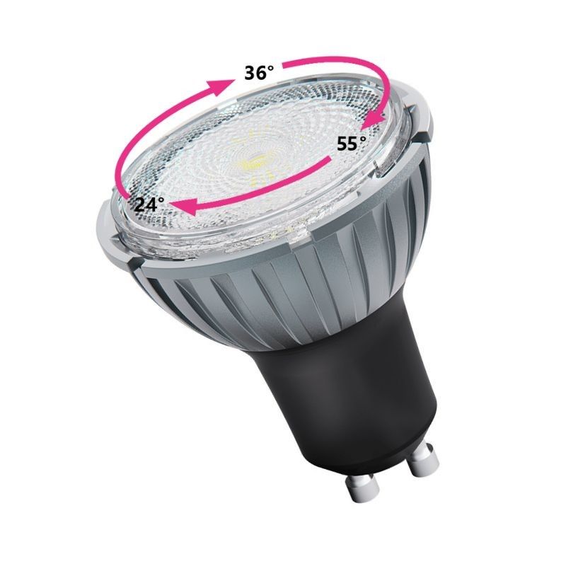 7.5W 3000K LED GU10 Lampade Lampade Calde Bianco 230V Zoomabile Ra98 Dimmabile