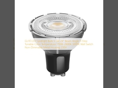 GU10 Lampada a LED 5.5W 24° angolo di fascio Temperatura del colore sintonizzabile in 3 fasi 1700K-2600K-5000K Interruttore a parete Alloggiamento in metallo non dimmabile 230V